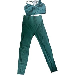 Halara Ultra Sculpt Spots Bra and Workout Leggings, June Bug